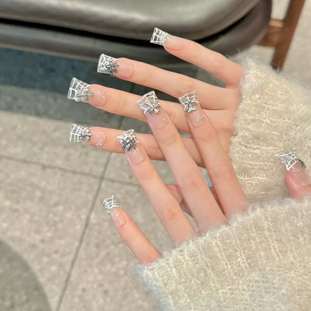 Ice Xmas - Duck Shape Handmade Press On Nails