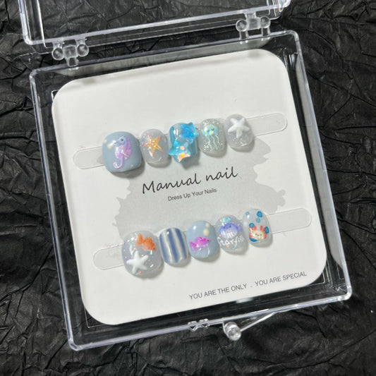 Little Starfish - Kids Handmade Press On Nails