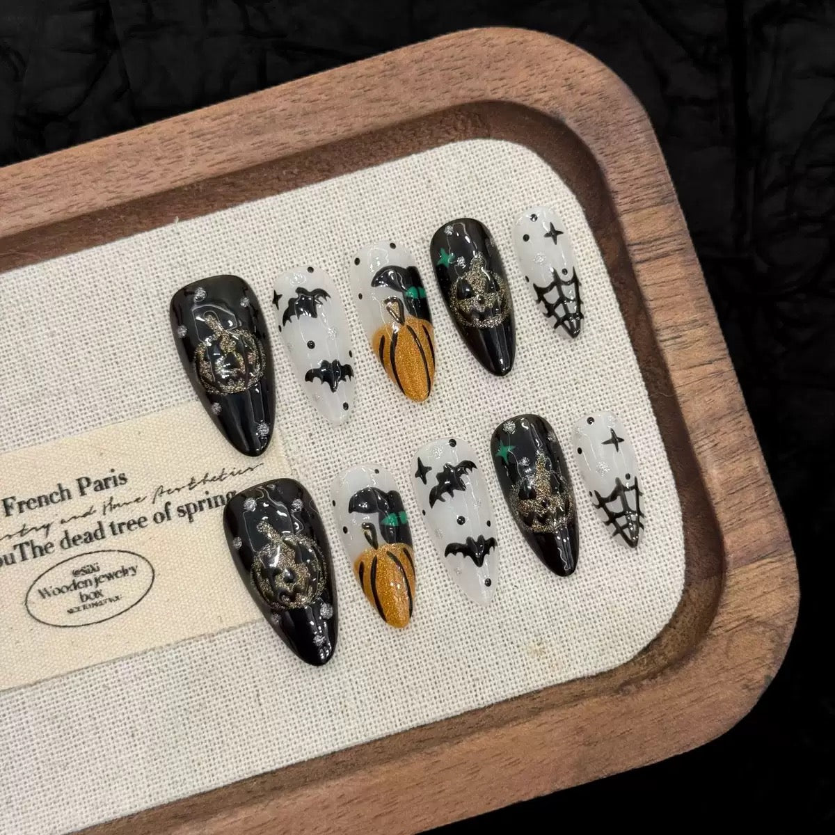 Halloween Dark Bat - Holiday Handmade Press On Nails
