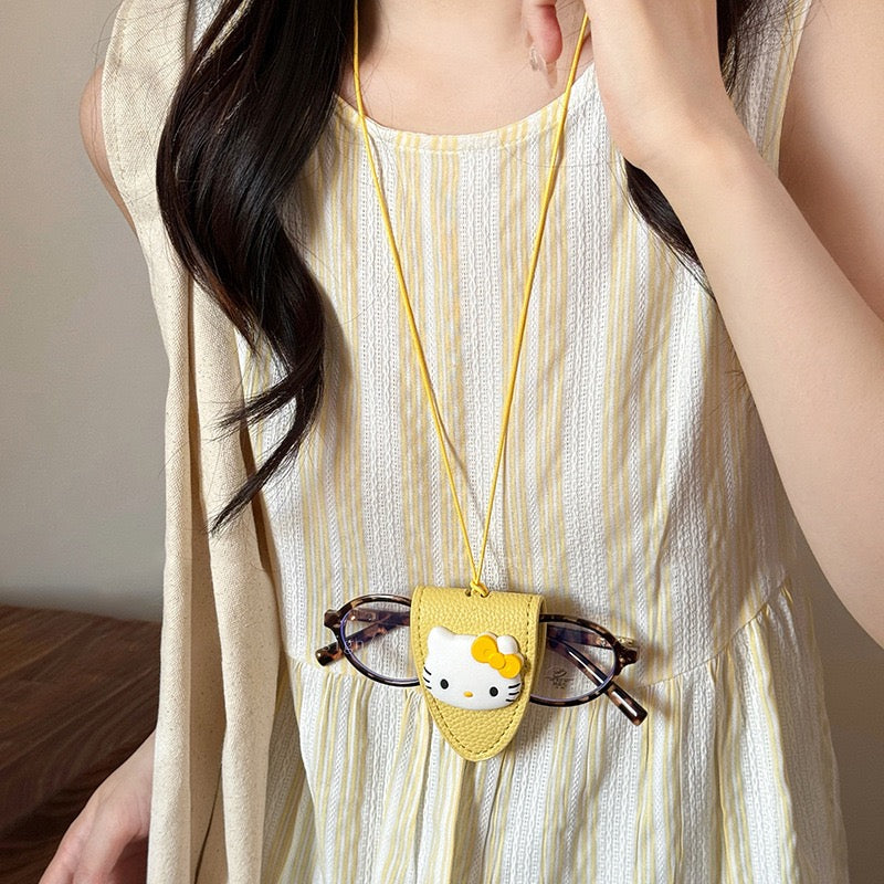 Leather Glasses Holder Kitty Cat - Fashion Accessories