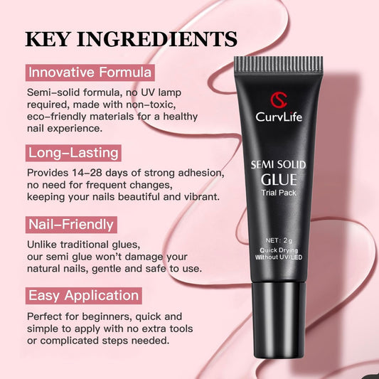 Trial 2g : Long-Lasting Semi-solid Nail Glue- Handmade Press On Nails