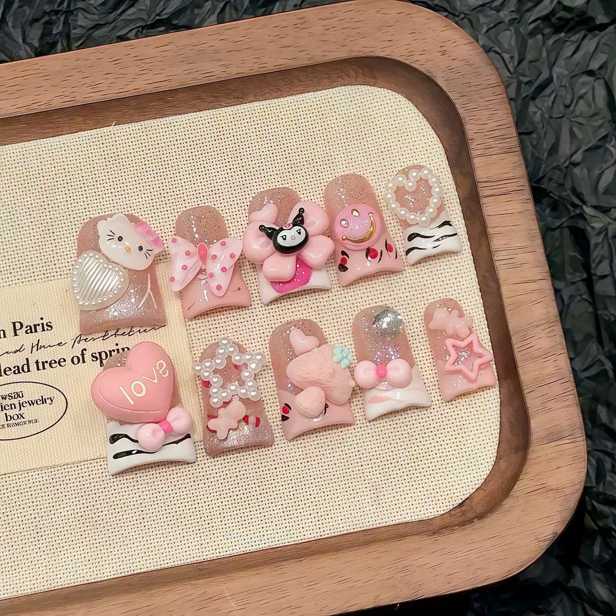 Pink KT - Duck Shape Handmade Press On Nails