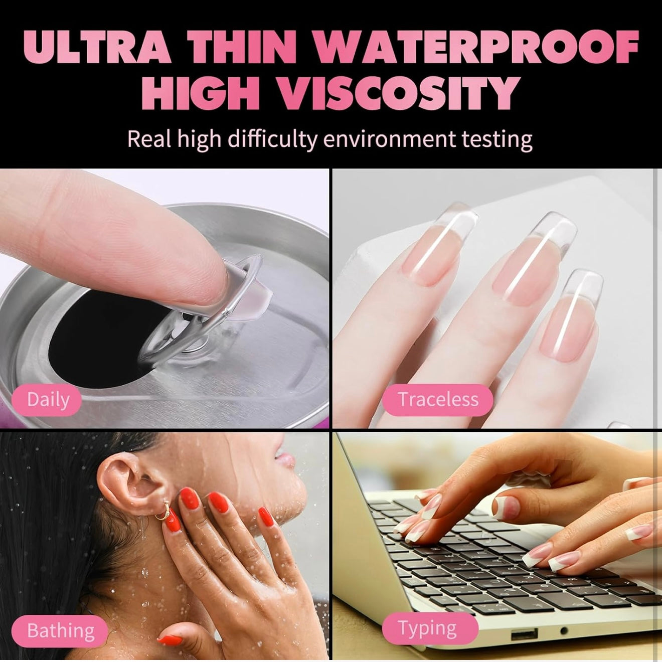 Halloween Pink - Holiday Handmade Press On Nails