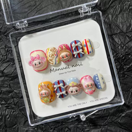 Little Nurse & Bow- Cute Kawaii Handmade Press On Nails