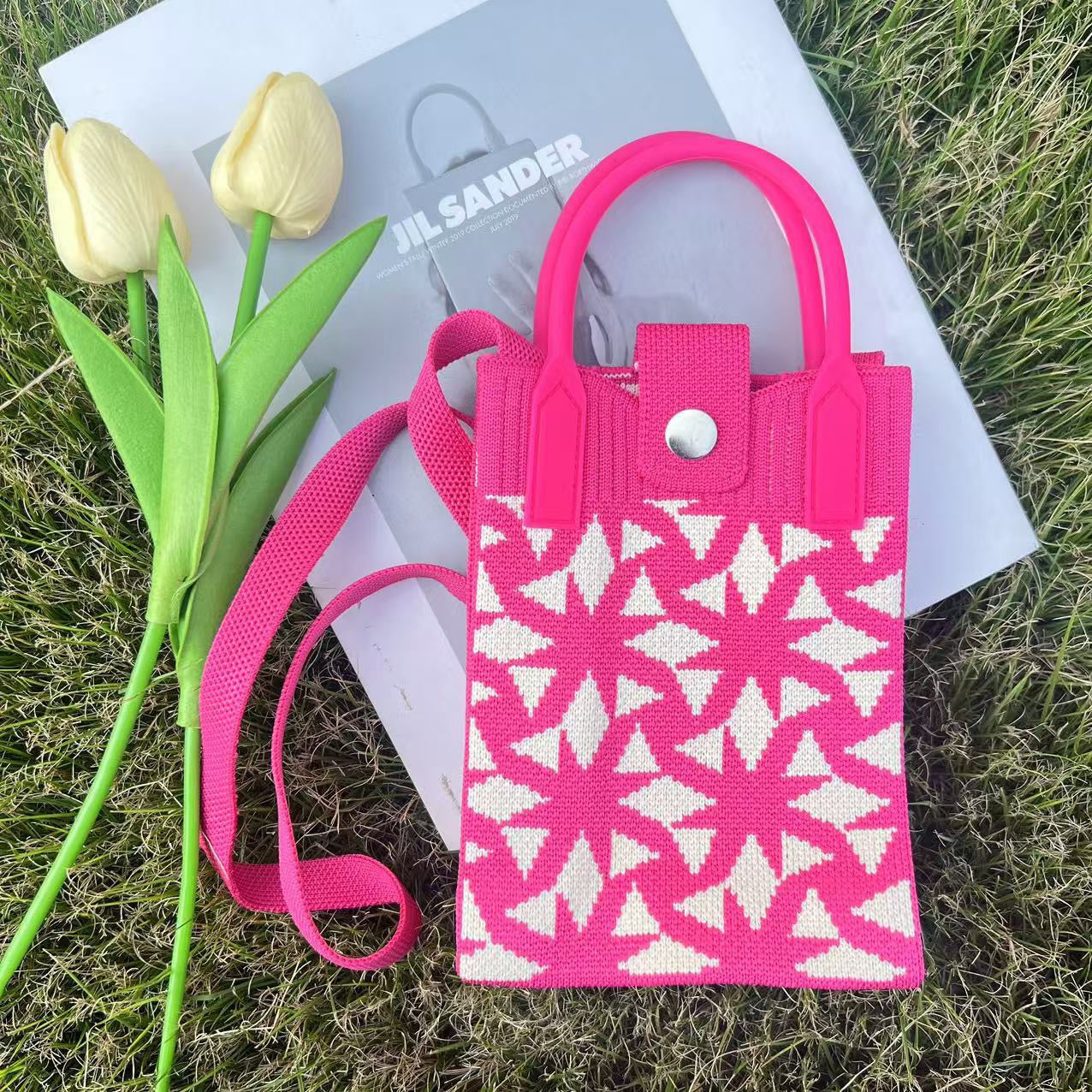 Premium Knit Crossbody Phone Bag