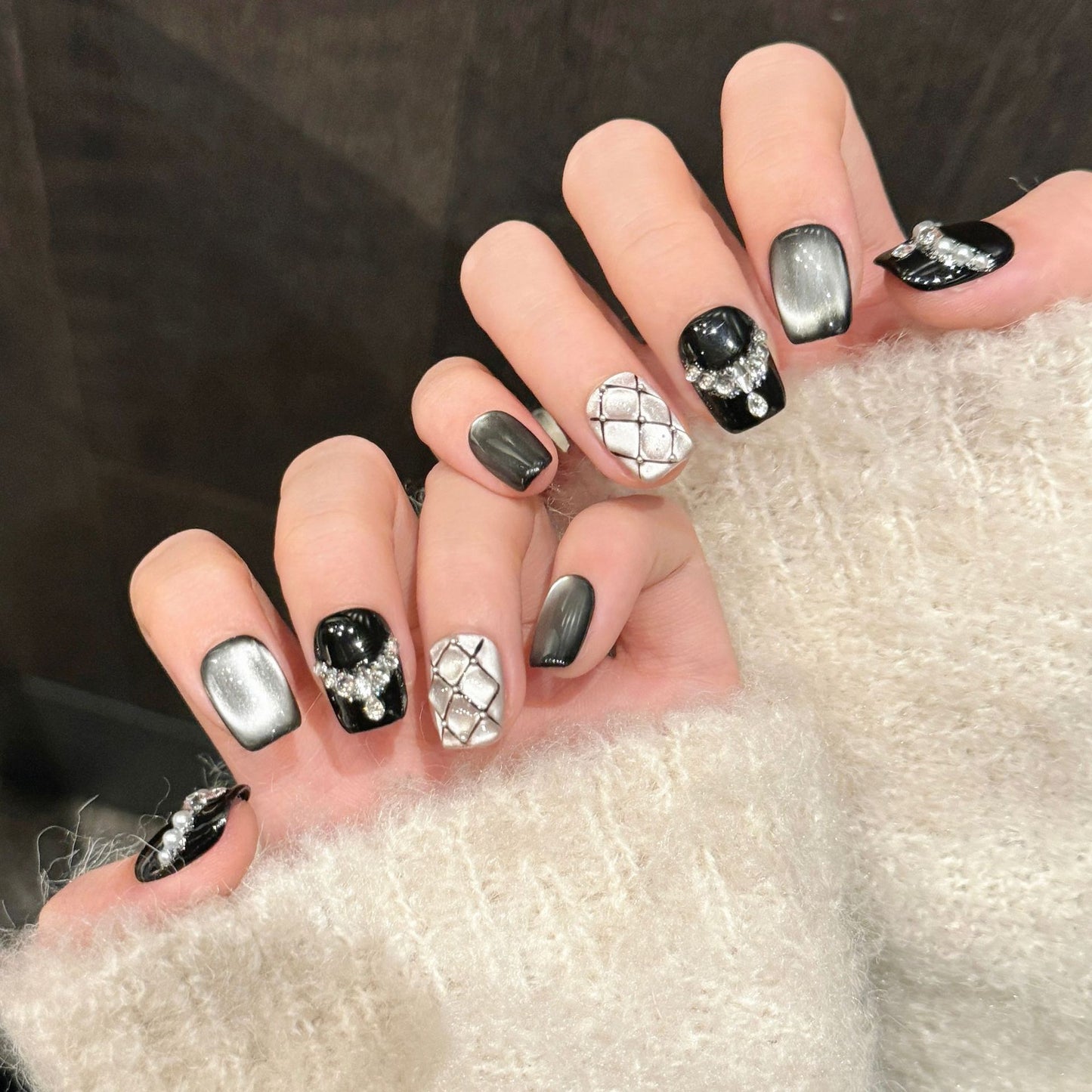 Nightfall Sparkle - Handmade Press On Nails