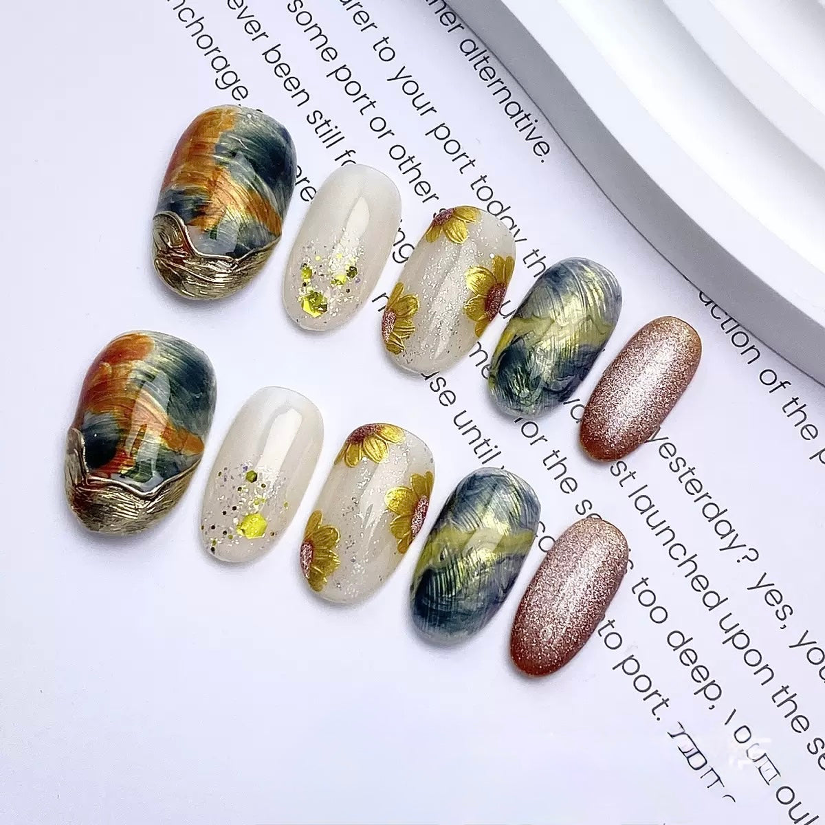 Textured Stone - Fairy Chic Handmade Press On Nails