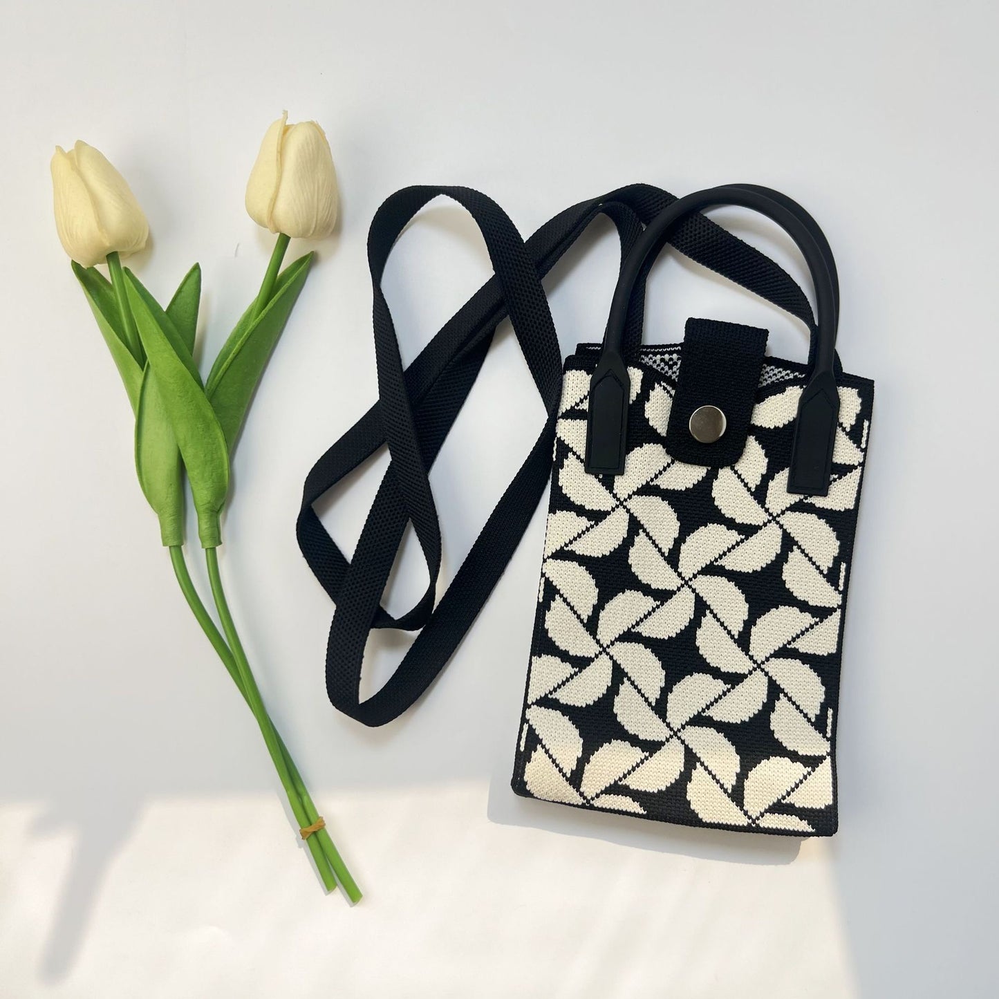 Premium Knit Crossbody Phone Bag