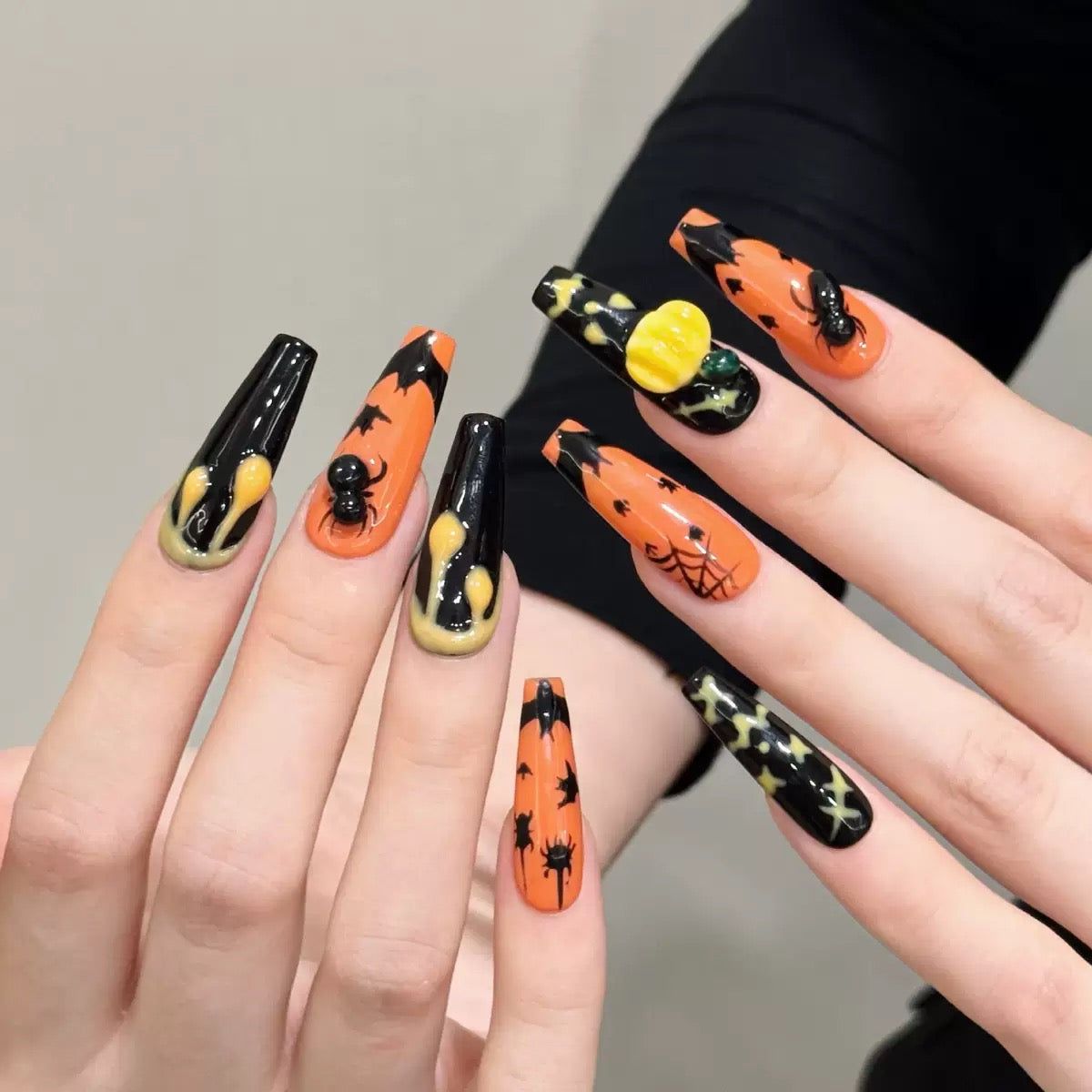 Halloween Pumpkin - Holiday Handmade Press On Nails