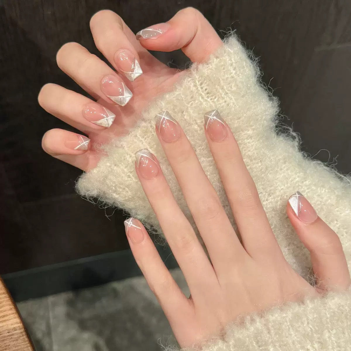 First Love White French  -  Handmade Press On Nails