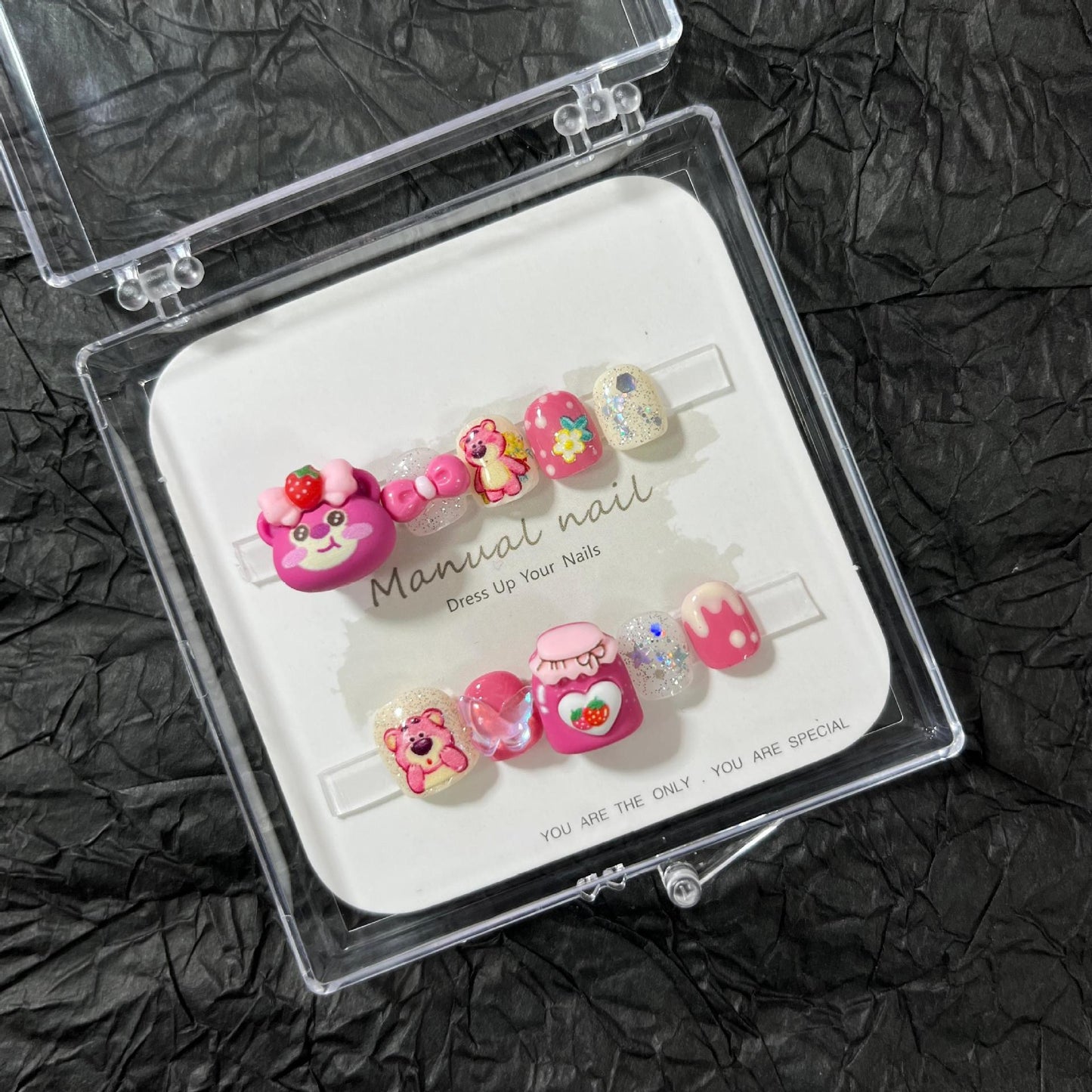 Big Head Bear - Kids Handmade Press On Nails