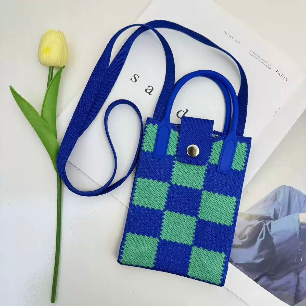 Premium Knit Crossbody Phone Bag