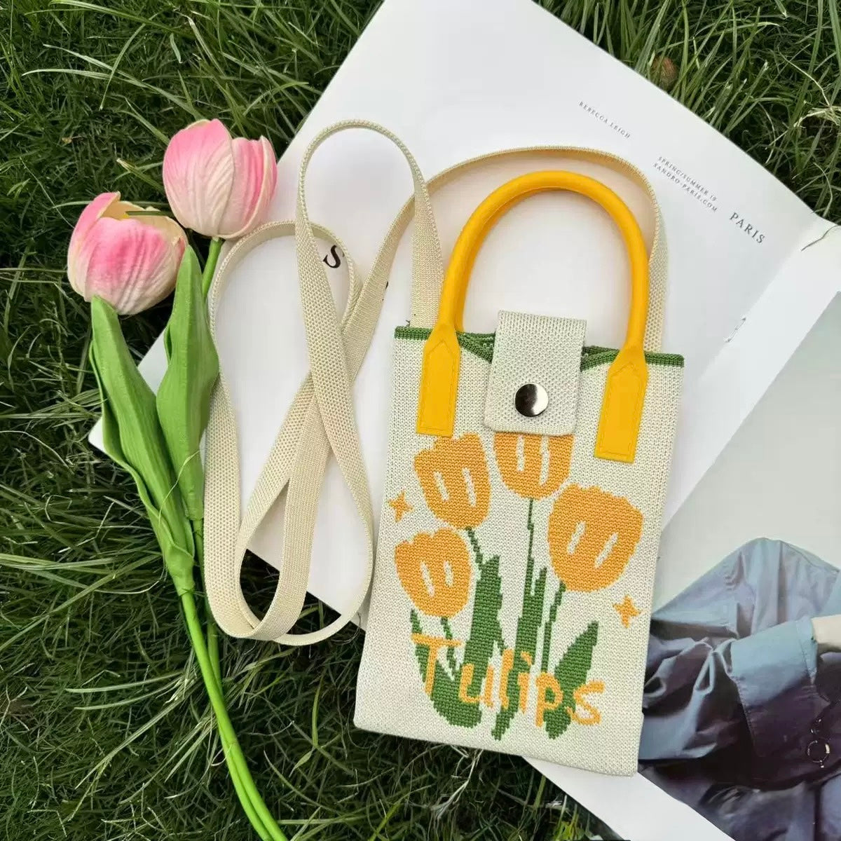 Premium Knit Crossbody Phone Bag