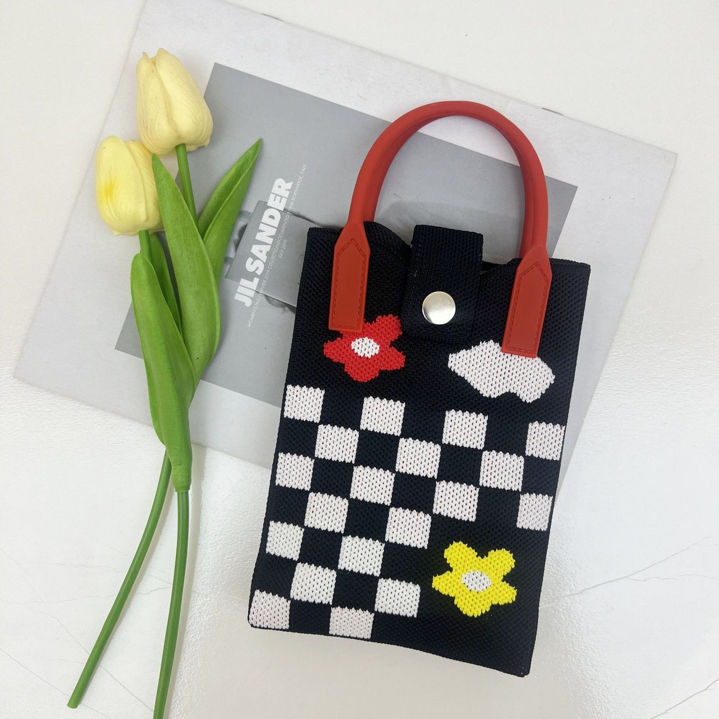 Premium Knit Crossbody Phone Bag