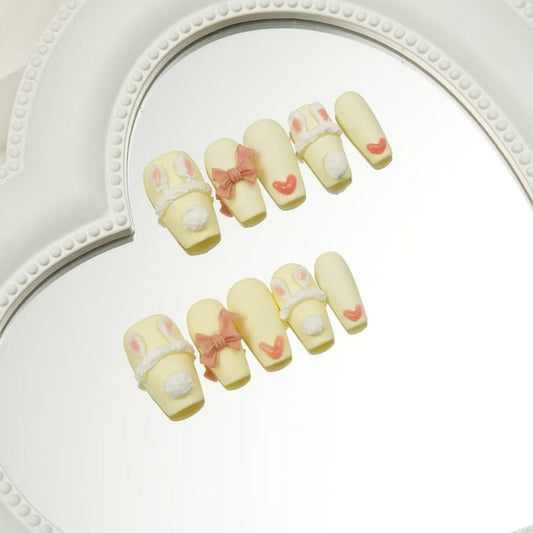 3D Rabbit - Handmade Press On Nails