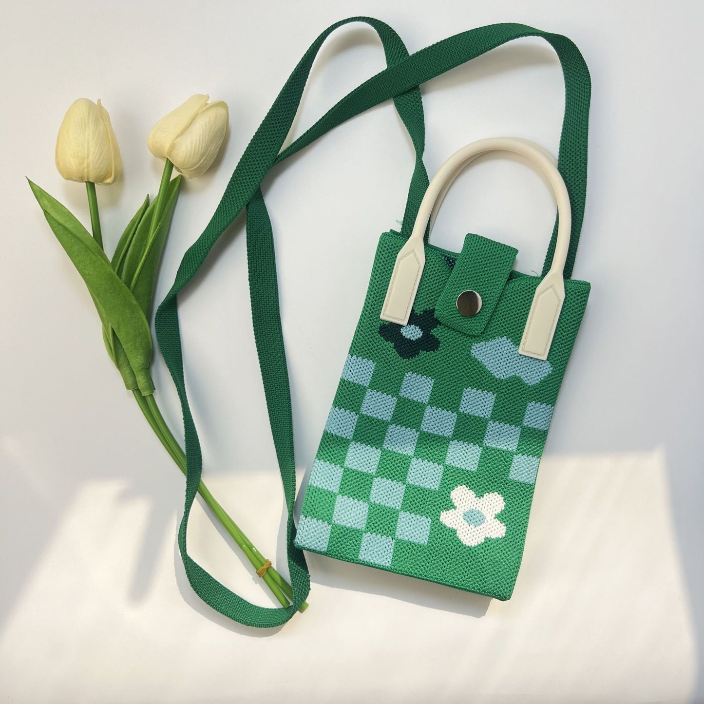 Premium Knit Crossbody Phone Bag
