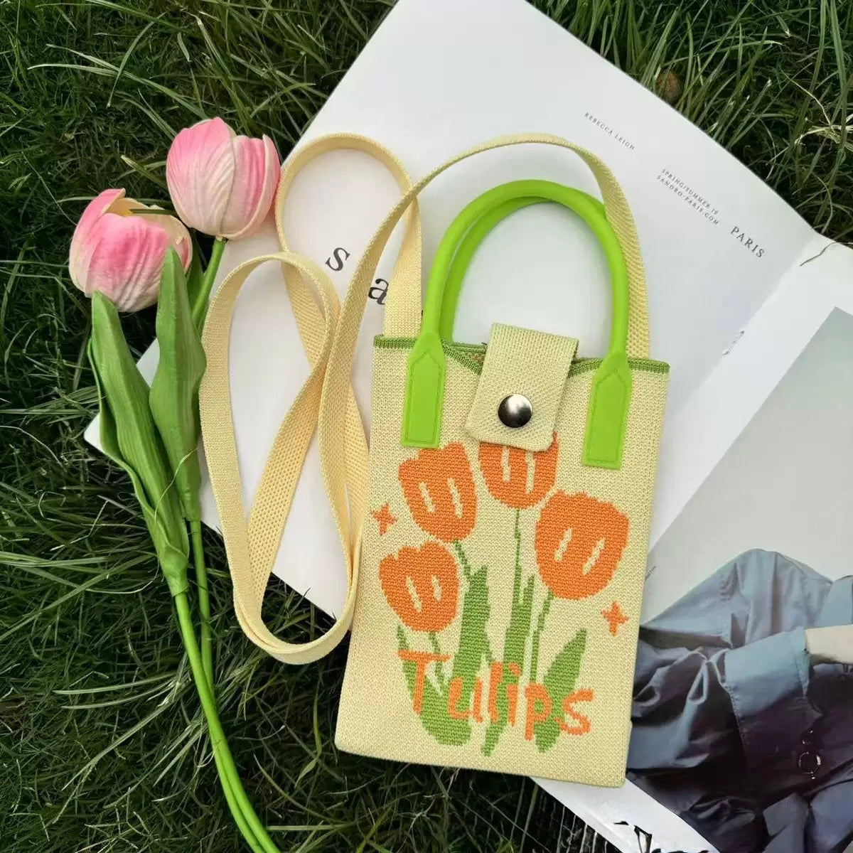 Premium Knit Crossbody Phone Bag