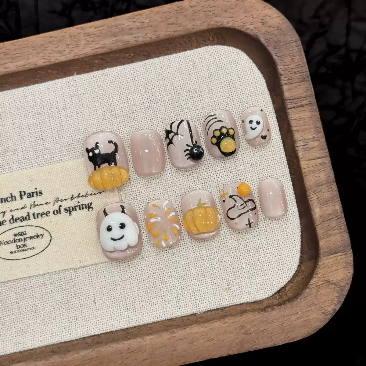 Halloween Black Cat - Holiday Handmade Press On Nails