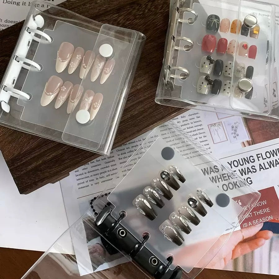 Mini 3-Ring Organizer Binder For Press On Nails