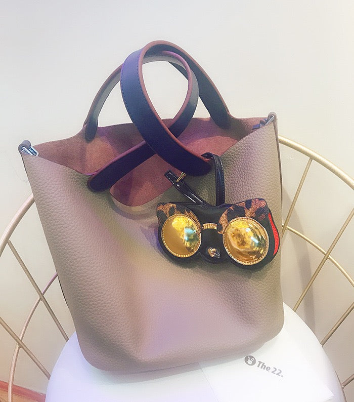 Leather Glasses Case Cute Bag charm  - Fashion Accessories