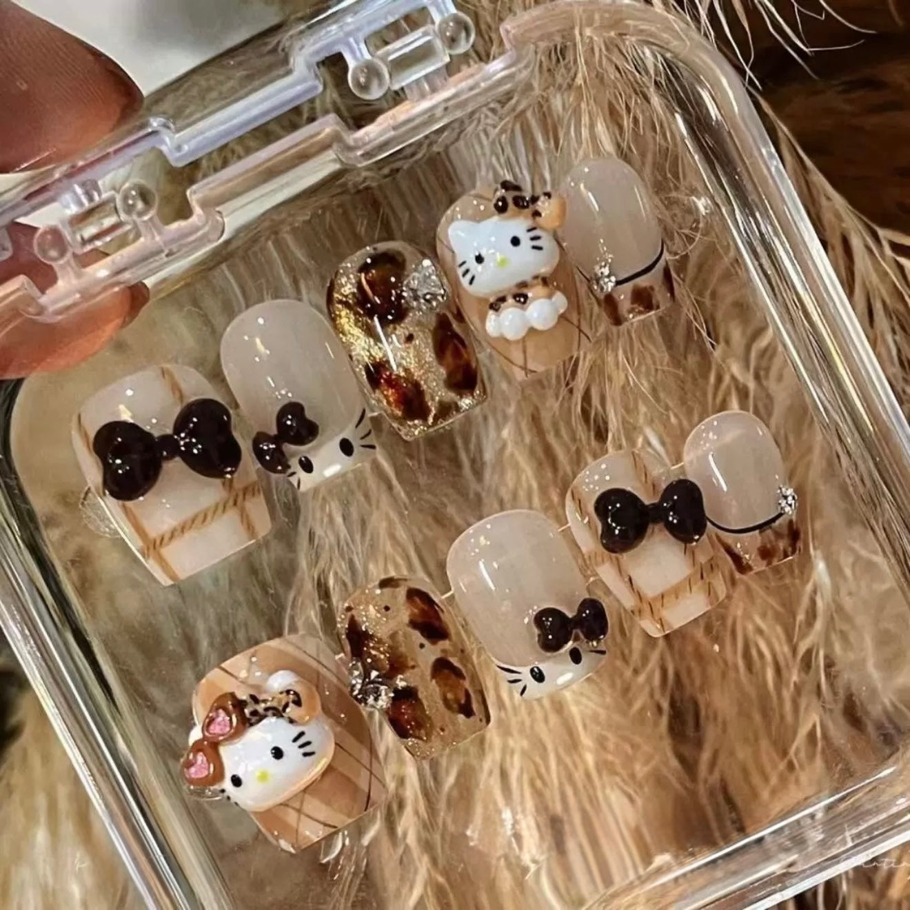 Coffee KT - Cute Kawaii Handmade Press On Nails