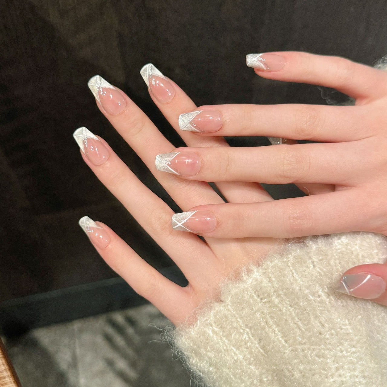 First Love White French  -  Handmade Press On Nails