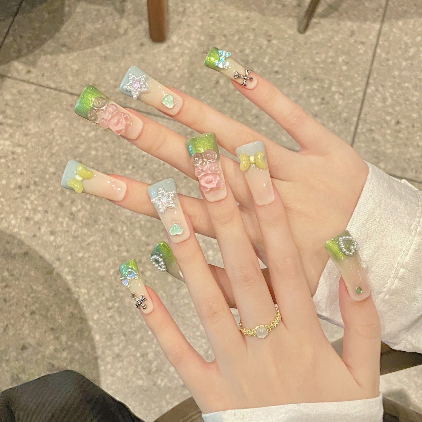 Jelly Bear - Duck Shape Handmade Press On Nails