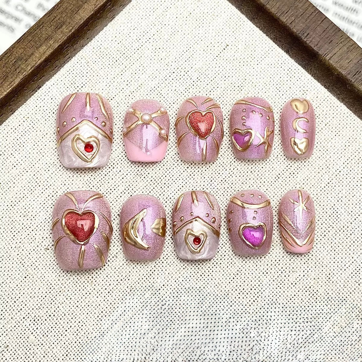 Sweetheart Shine - Fairy Chic Handmade Press On Nails