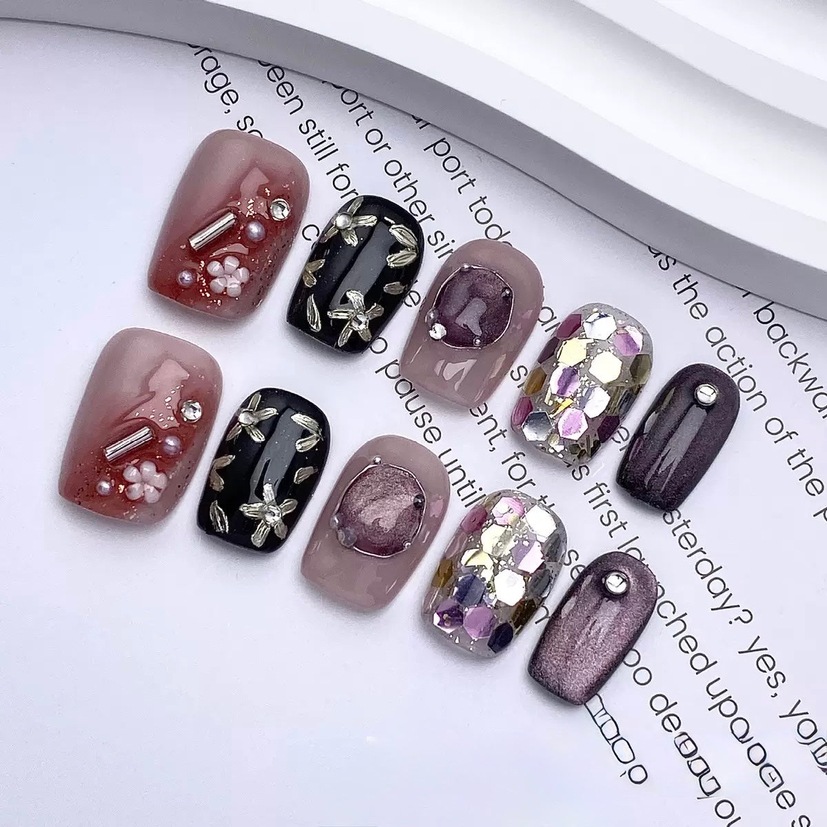 Midnight Fireworks - Fairy Chic Handmade Press On Nails