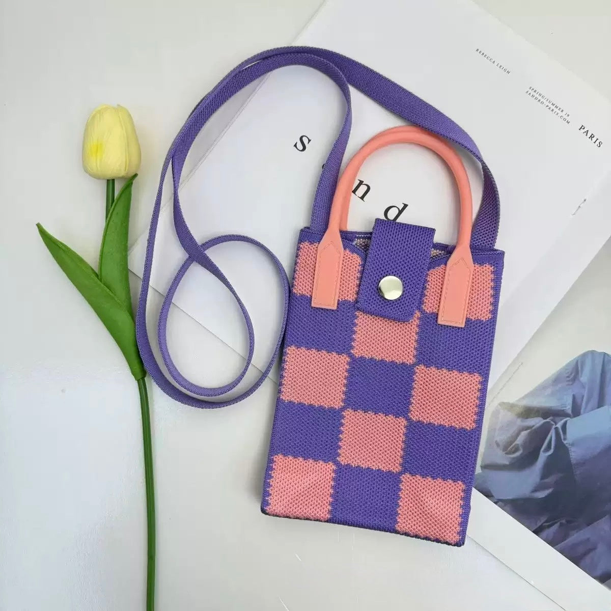Premium Knit Crossbody Phone Bag
