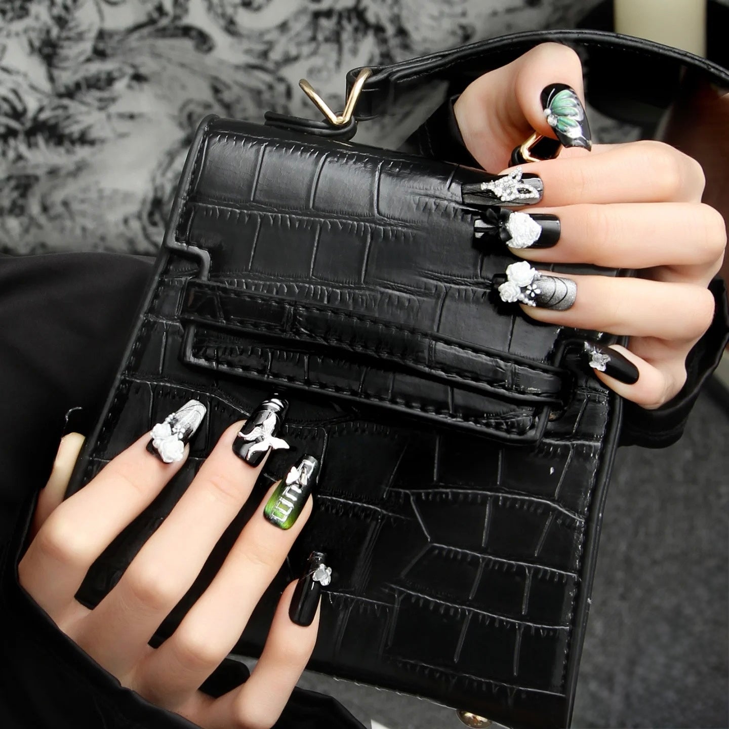 Green Butterfly - Handmade Press On Nails