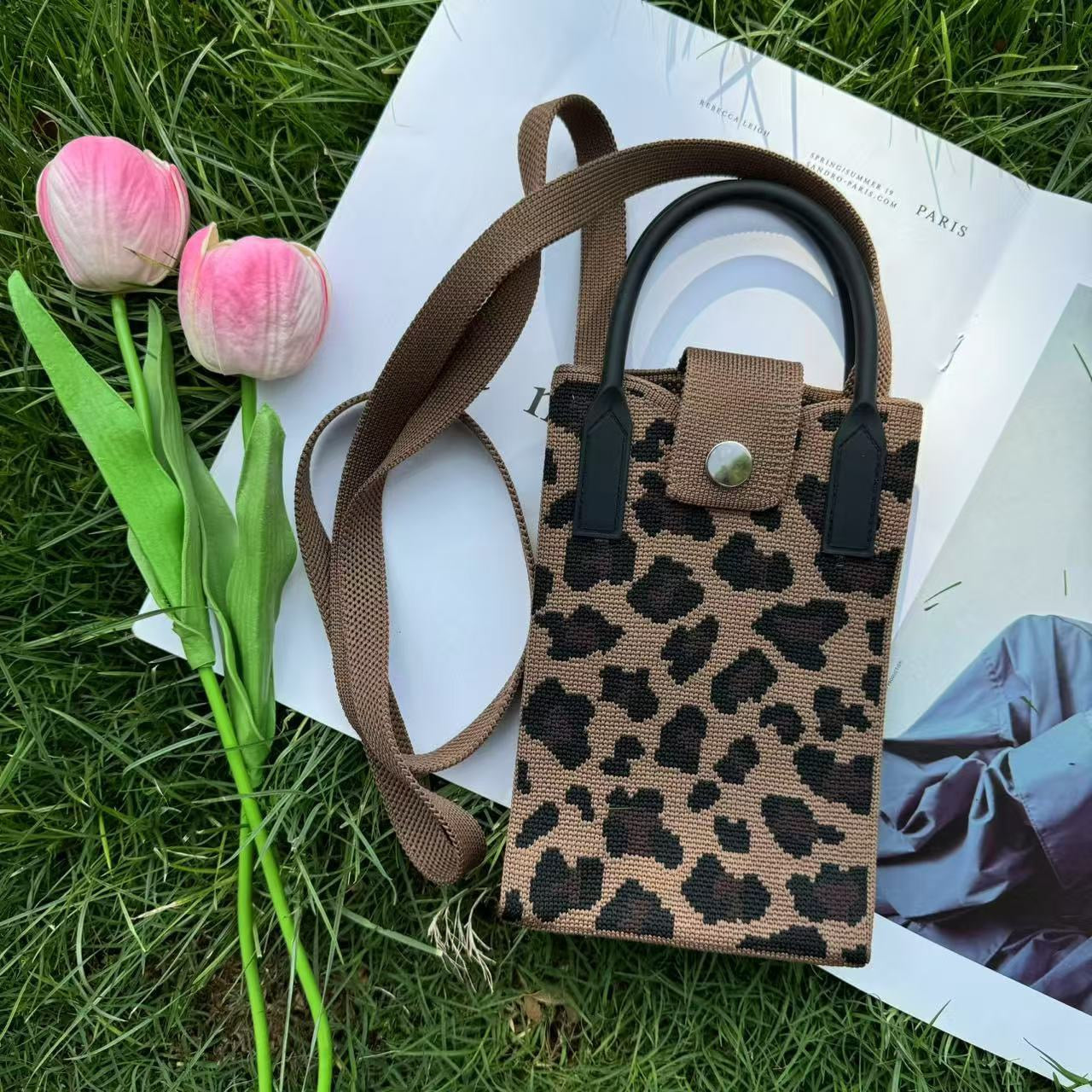 Premium Knit Crossbody Phone Bag