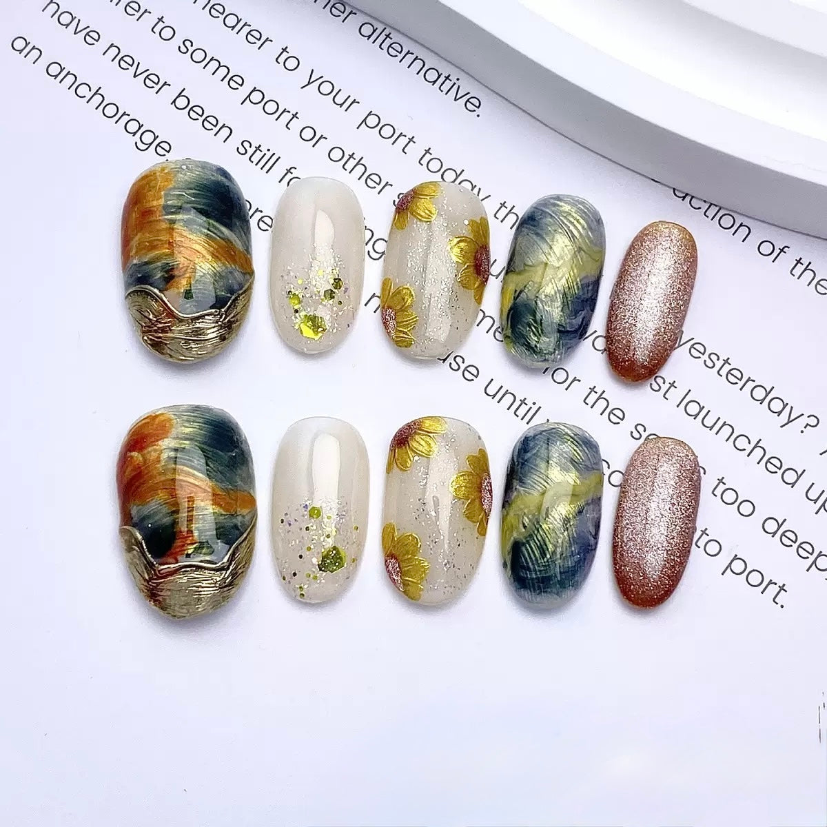 Textured Stone - Fairy Chic Handmade Press On Nails