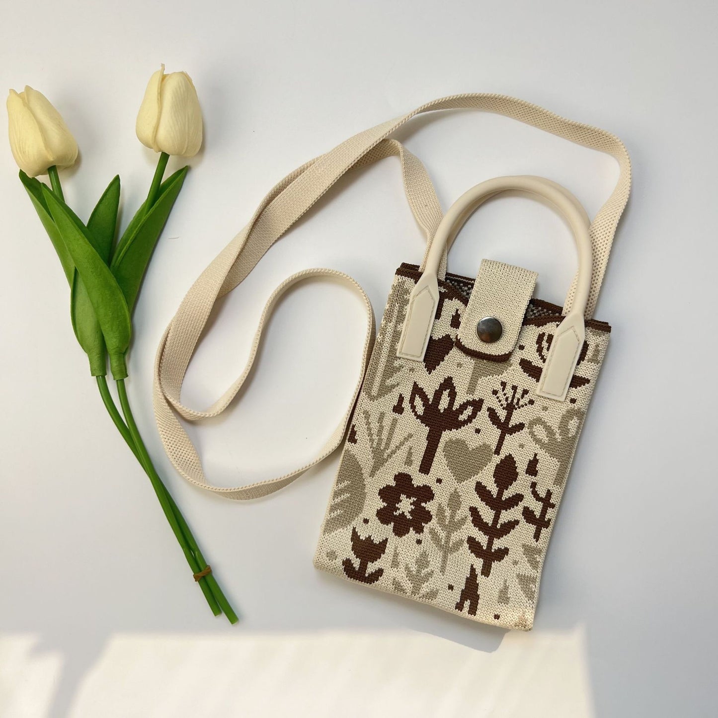 Premium Knit Crossbody Phone Bag