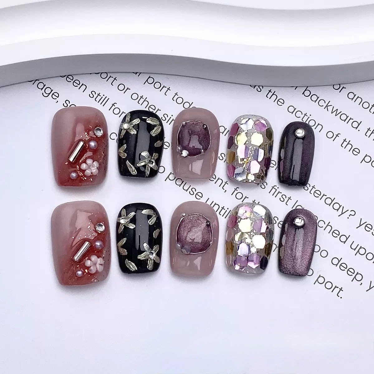 Midnight Fireworks - Fairy Chic Handmade Press On Nails