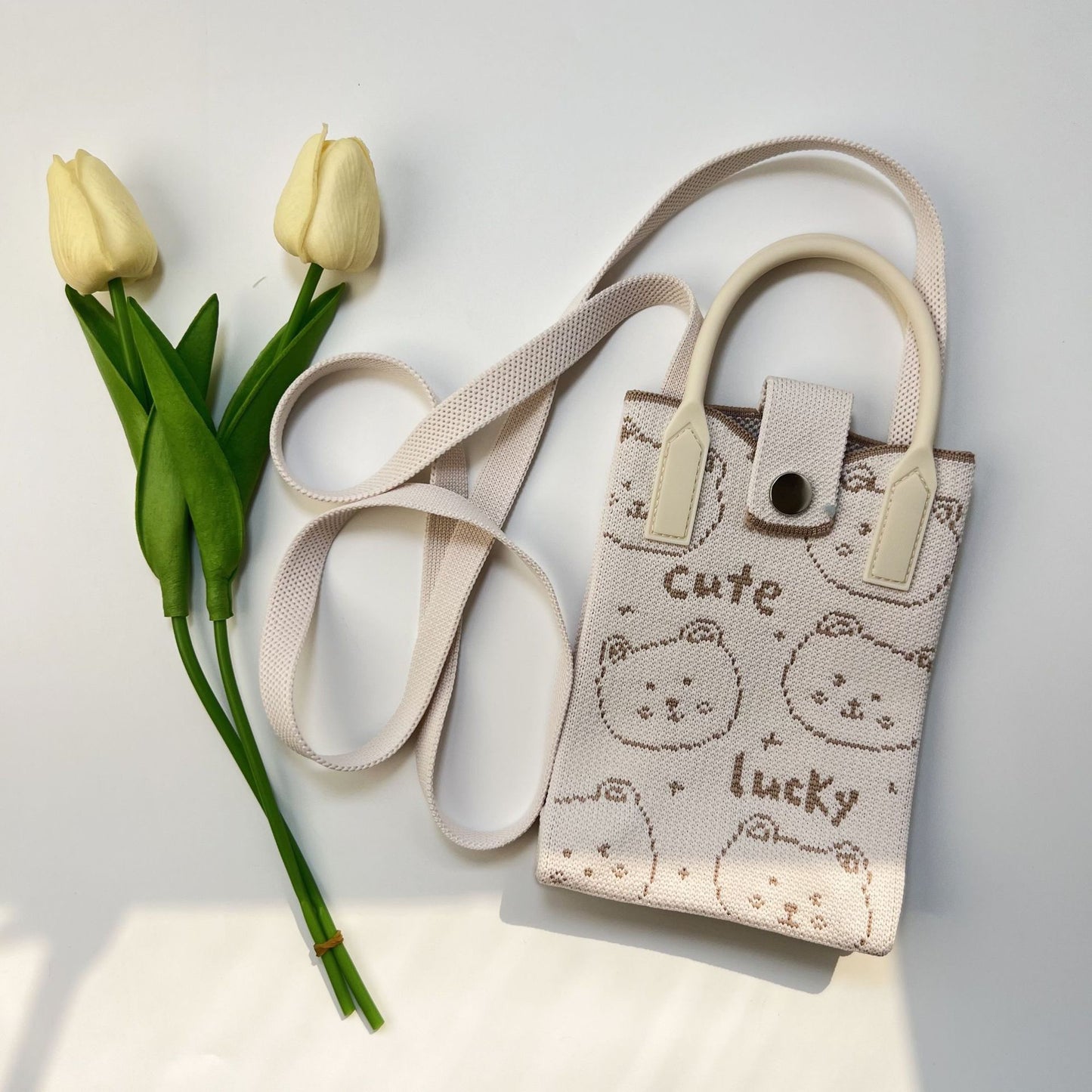 Premium Knit Crossbody Phone Bag