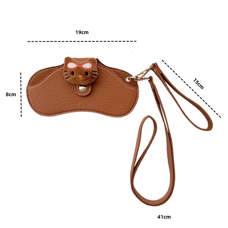 Leather Glasses Case Kitty  - Fashion Accessories