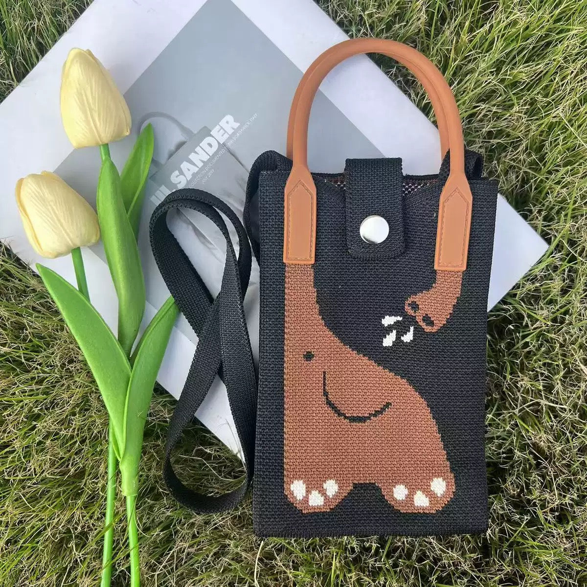 Premium Knit Crossbody Phone Bag