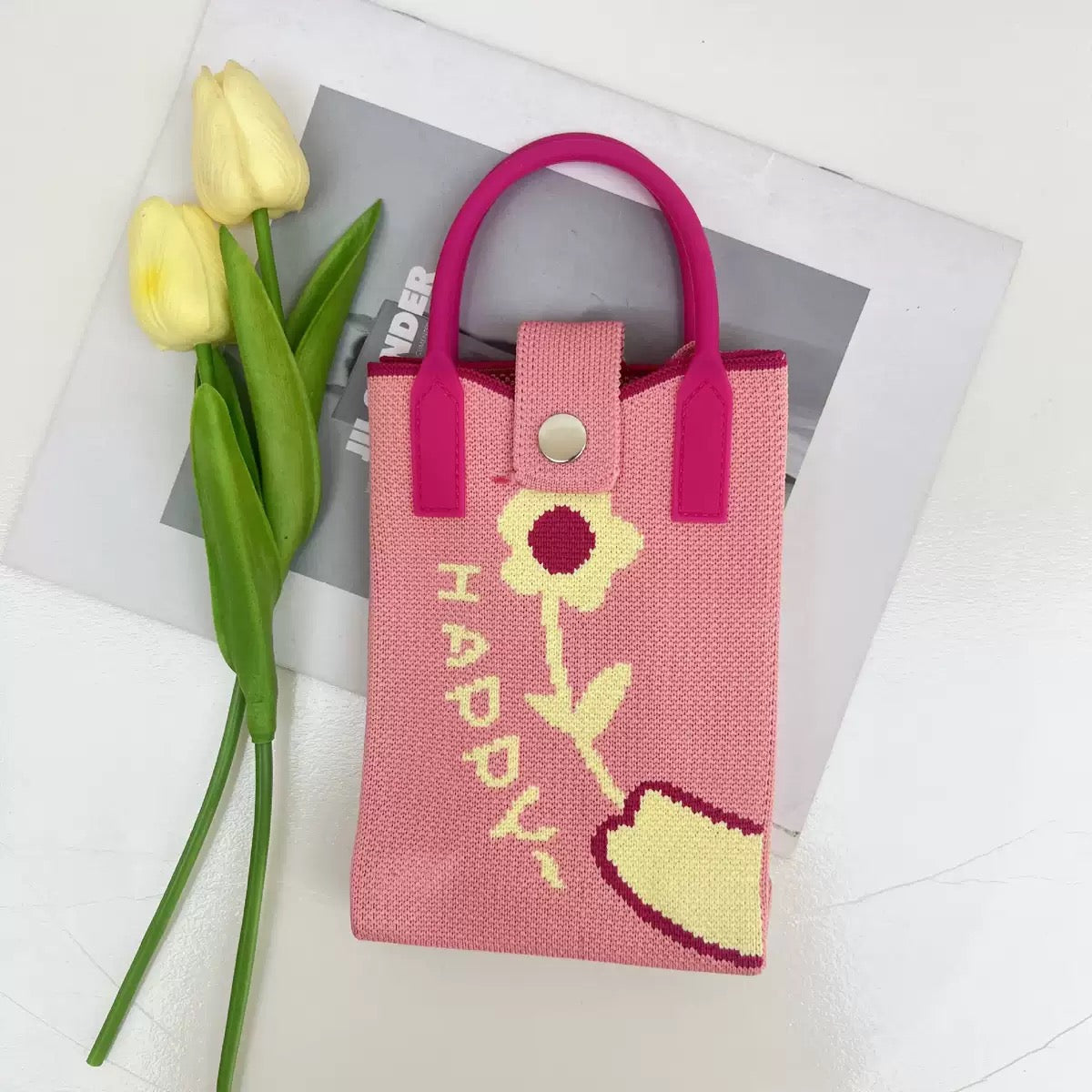 Premium Knit Crossbody Phone Bag