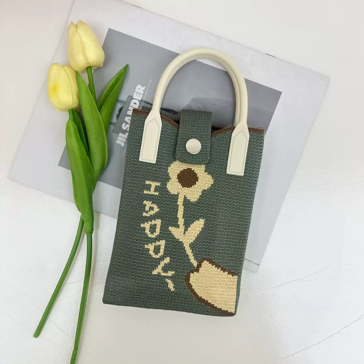 Premium Knit Crossbody Phone Bag