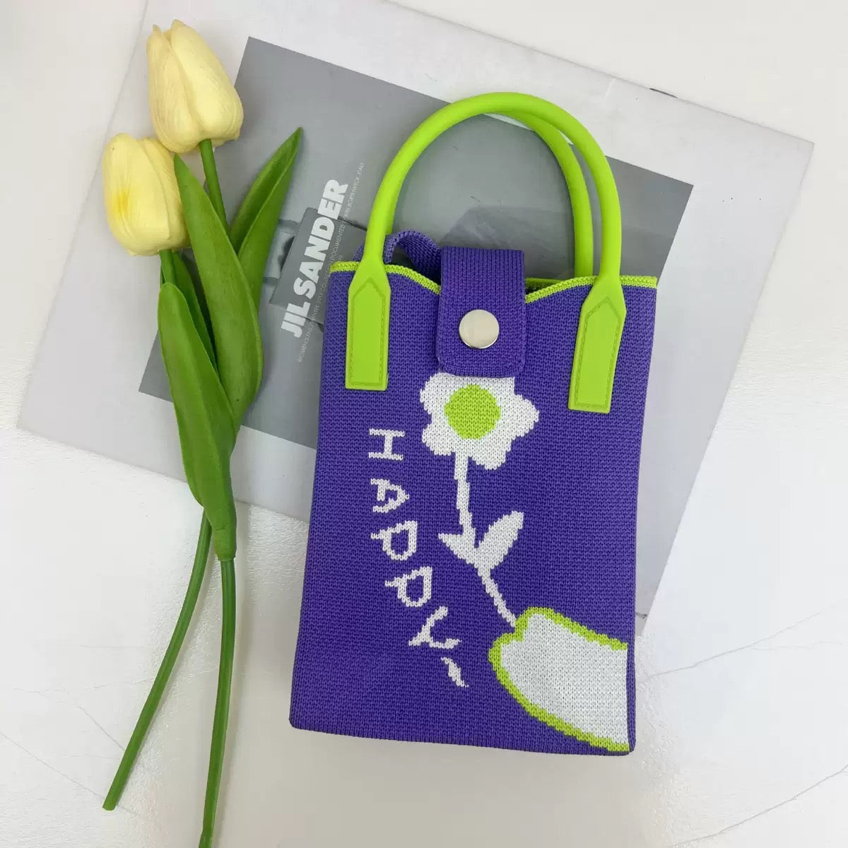 Premium Knit Crossbody Phone Bag