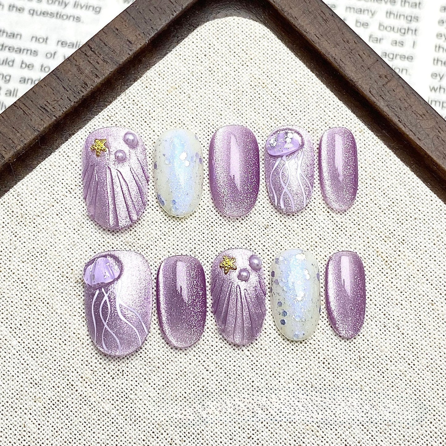 Purple Shell - Fairy Chic Handmade Press On Nails