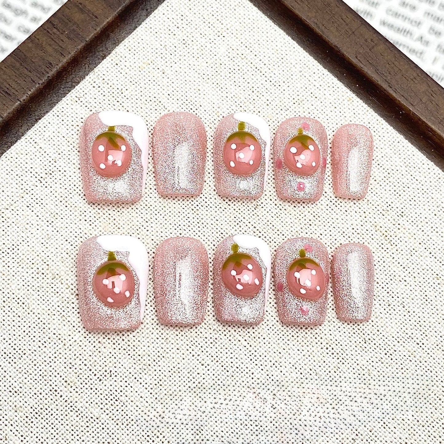 Creamy Strawberry - Fairy Chic Handmade Press On Nails