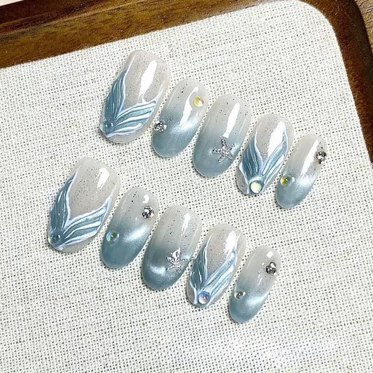 Blue Mermaid - Fairy Chic Handmade Press On Nails