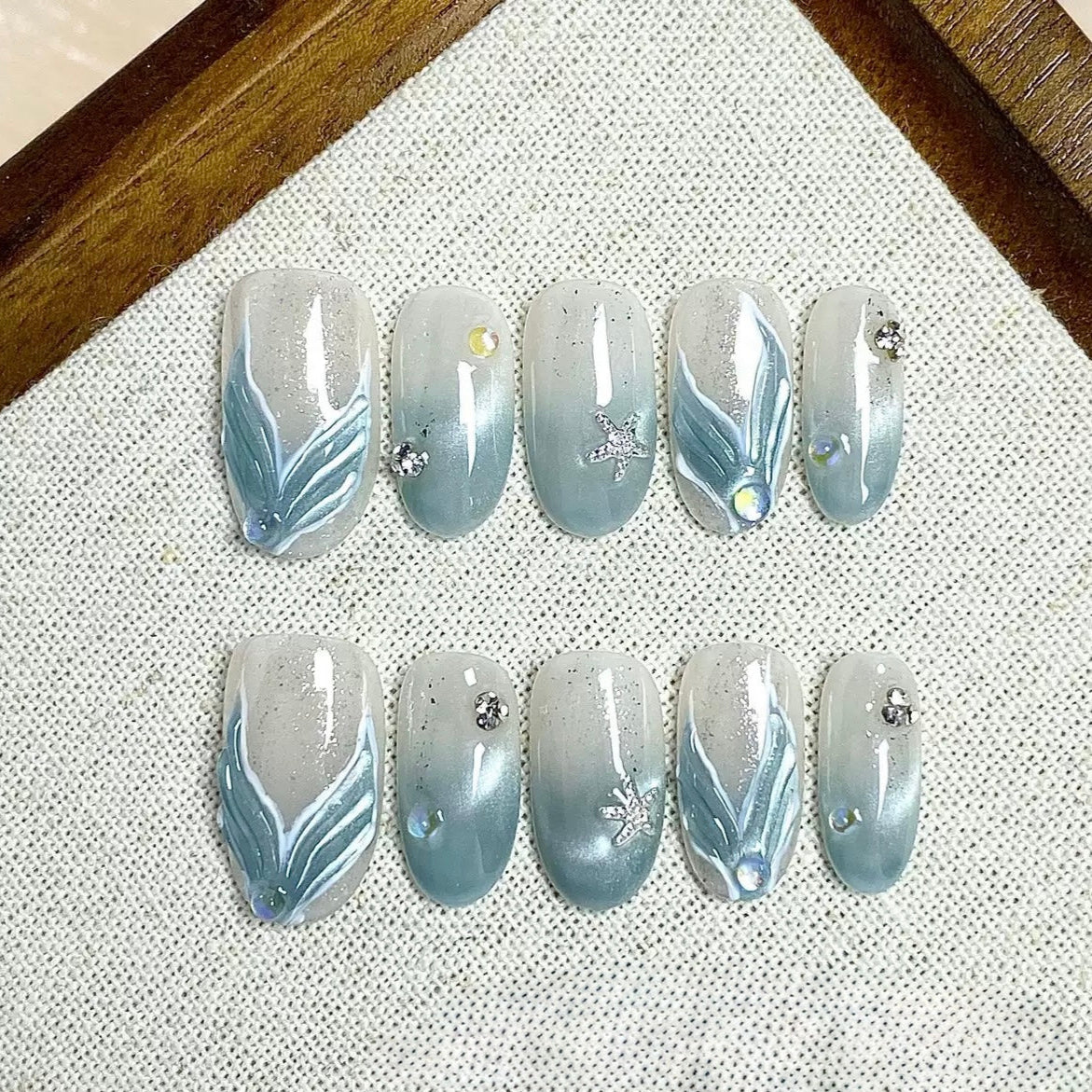Blue Mermaid - Fairy Chic Handmade Press On Nails