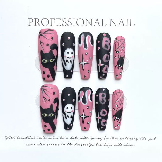 Halloween Pink - Holiday Handmade Press On Nails