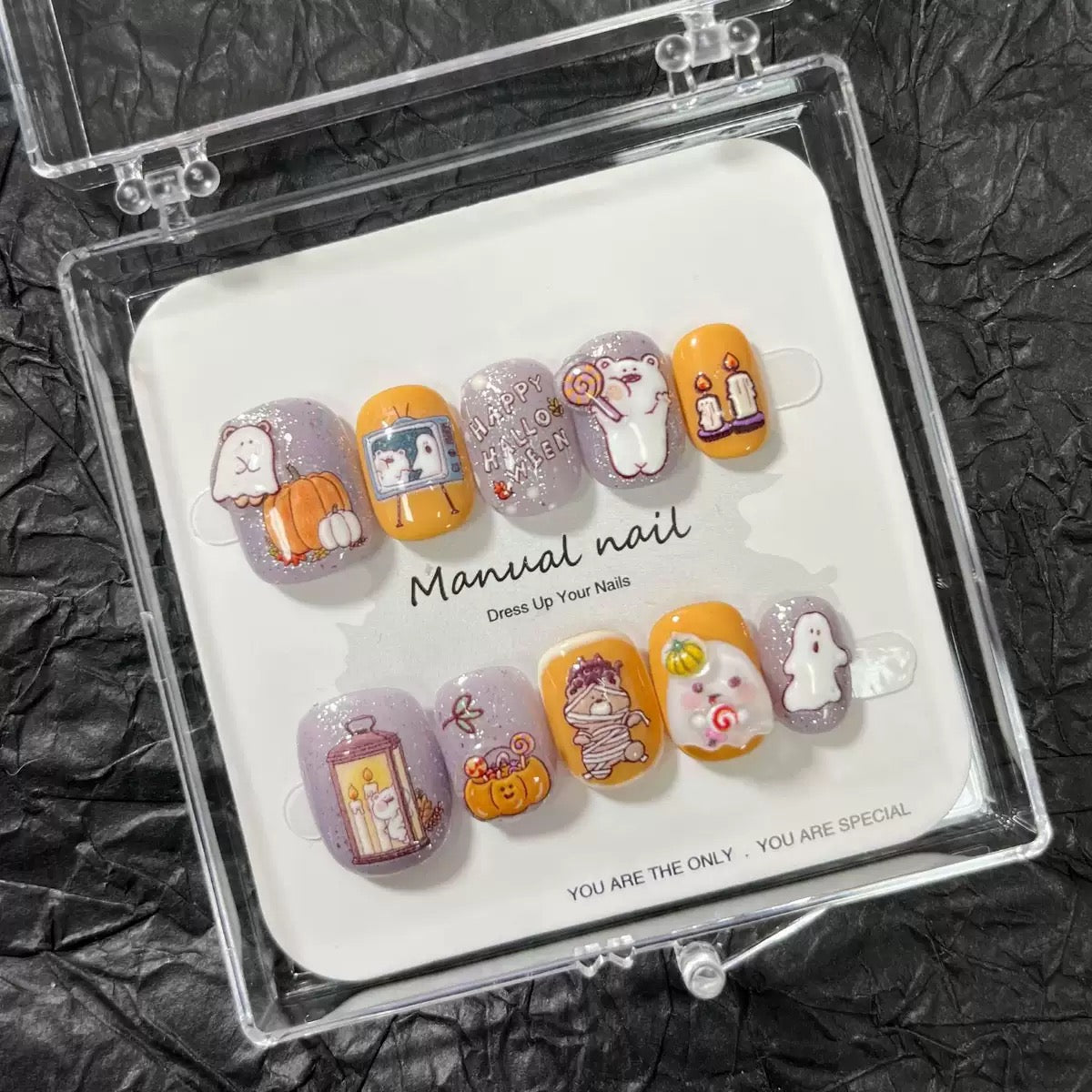 Halloween Pumpkin - Cute Kawaii Handmade Press On Nails