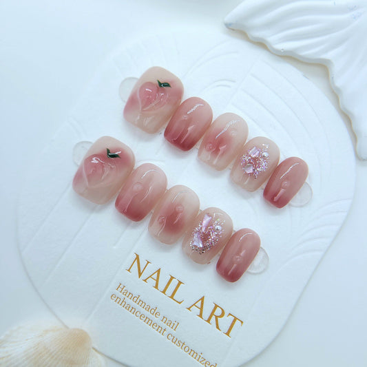Sweet Peach - Fairy Chic Handmade Press On Nails