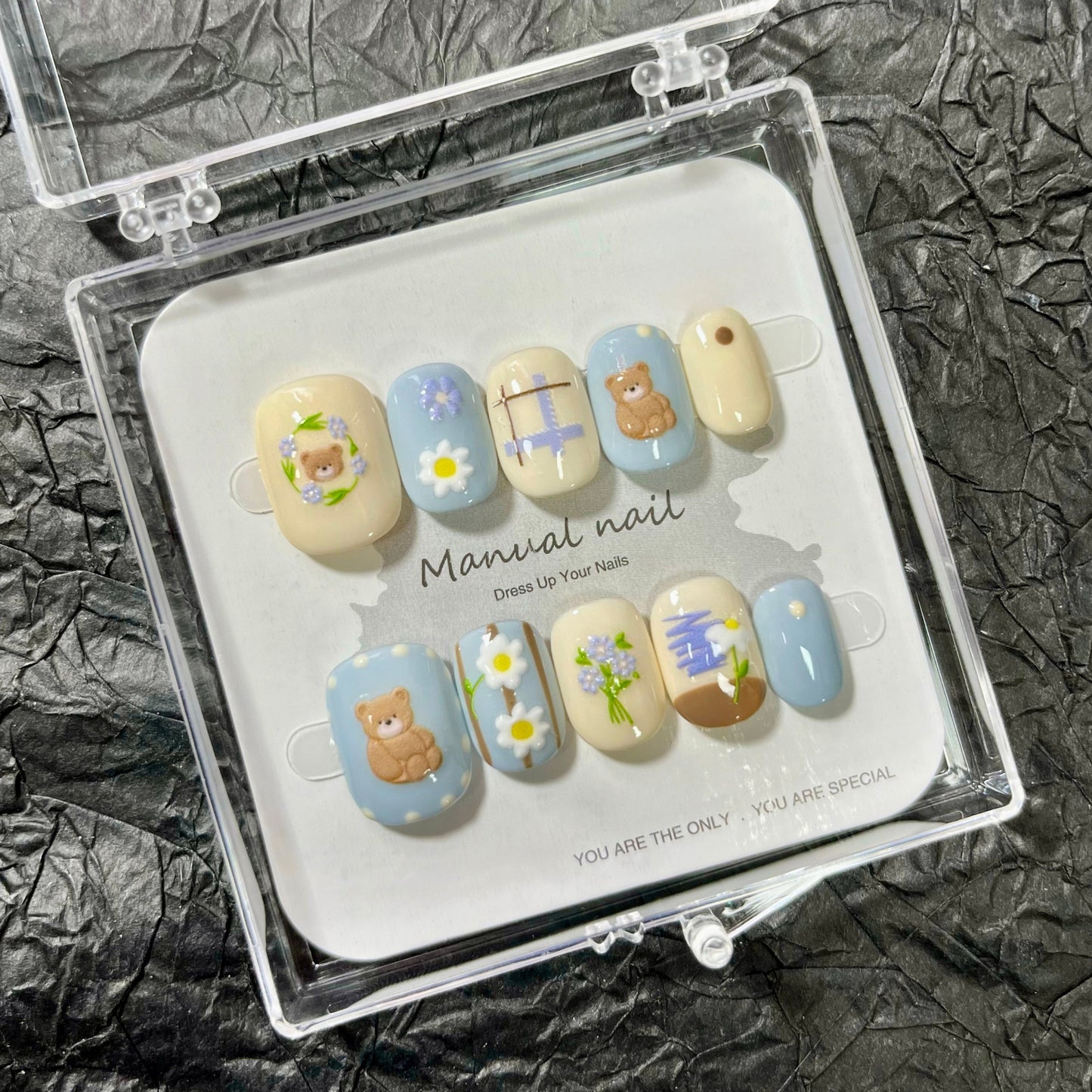 Baby Bear- Cute Kawaii Handmade Press On Nails
