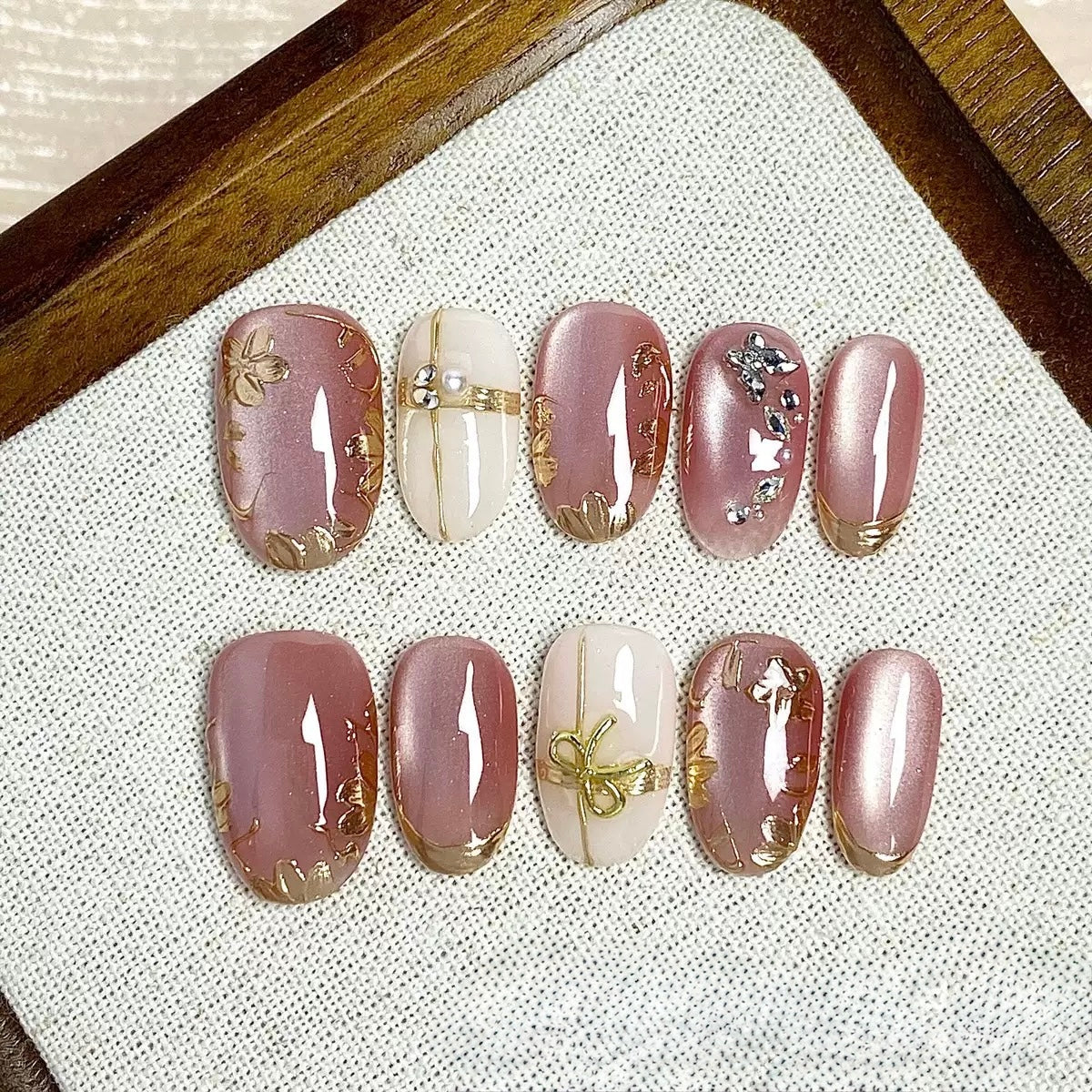 Golden Rose - Fairy Chic Handmade Press On Nails